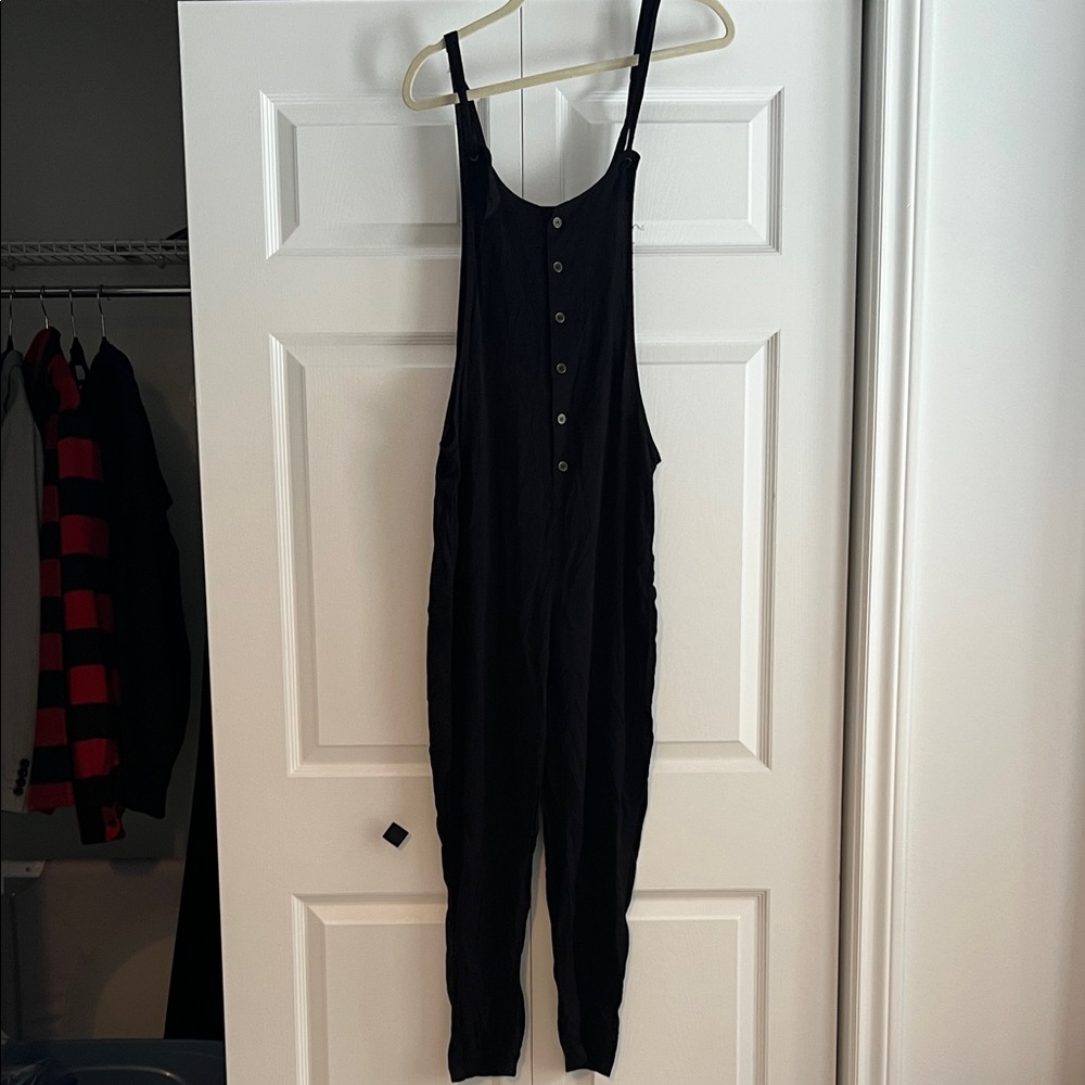 Elegant Black Button-Front Jumpsuit